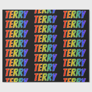 Regenbogen Vorname "TERRY"; Spaß & Bunt Geschenkpapier