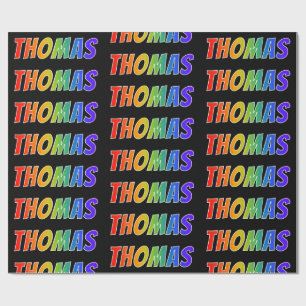 Regenbogen- Vorname "THOMAS"; Spaß u. buntes Geschenkpapier