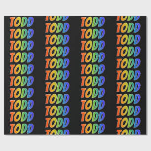 Regenbogen Vorname "TODD"; Spaß und Farbe Geschenkpapier