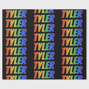 Regenbogen Vorname "TYLER"; Spaß und Farbe Geschenkpapier