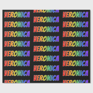 Regenbogen Vorname "VERONICA"; Spaß & Bunt Geschenkpapier