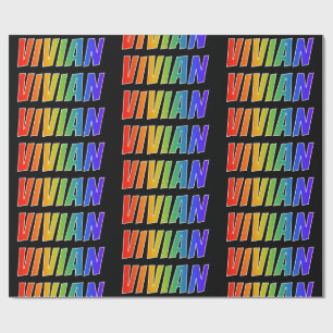 Regenbogen Vorname "VIVIAN"; Spaß & Bunt Geschenkpapier
