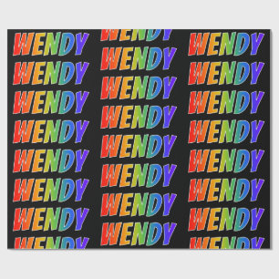 Regenbogen- Vorname "WENDY"; Spaß u. buntes Geschenkpapier