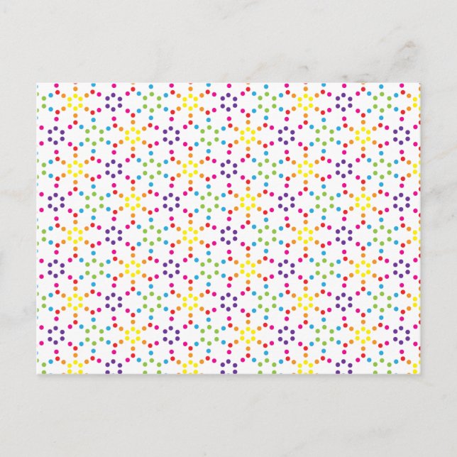 Regenbogen-Waben Postkarte (Vorderseite)