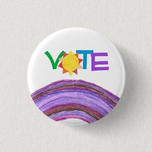 Regenbogen-Wahlknopf mit Sonne Button