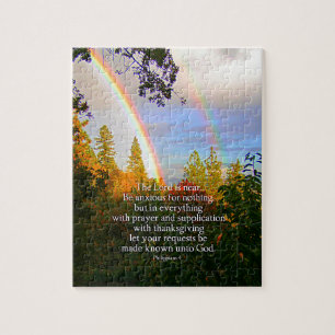 Regenbogen-Waldchristlicher Scripture-Bibel-Vers Puzzle