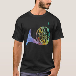 Regenbogen-Wäsche-französisches Horn T-Shirt