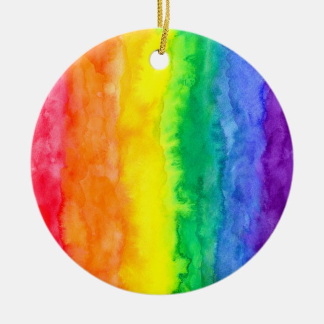 Regenbogen-Wäsche-Kreis-Verzierung Keramik Ornament (Vorne)
