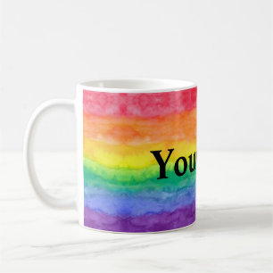 Regenbogen-Wäsche mit kundenspezifischem Text Tasse