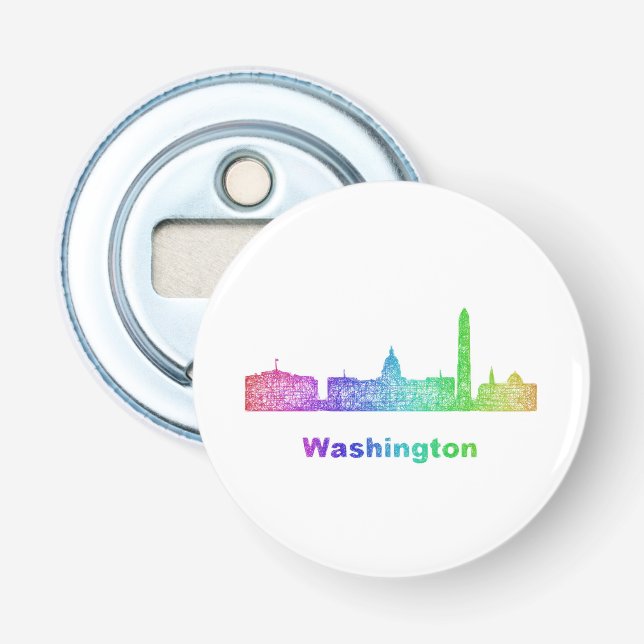 Regenbogen-Washington-Skyline Flaschenöffner (Vorderseite)
