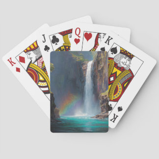 Regenbogen-Wasserfall-Fantasie-Szene-Spielkarten Spielkarten