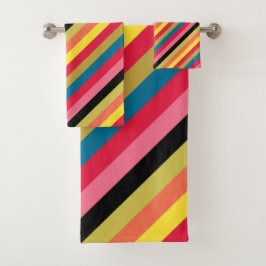 Regenbogen Wasserfall Streifen Badhandtuch Set