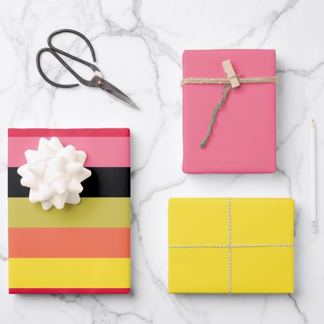 Regenbogen Wasserfall Streifen Geschenkpapier Set (Vorderseite)