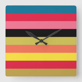 Regenbogen Wasserfall Streifen Quadratische Wanduhr