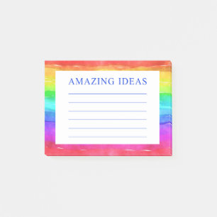 Regenbogen-Wasserfarbe Erstaunliche Ideen Post-it Klebezettel