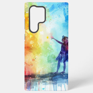 Regenbogen-Wasserfarbe-Fee mit Farbspritzer Samsung Galaxy Hülle