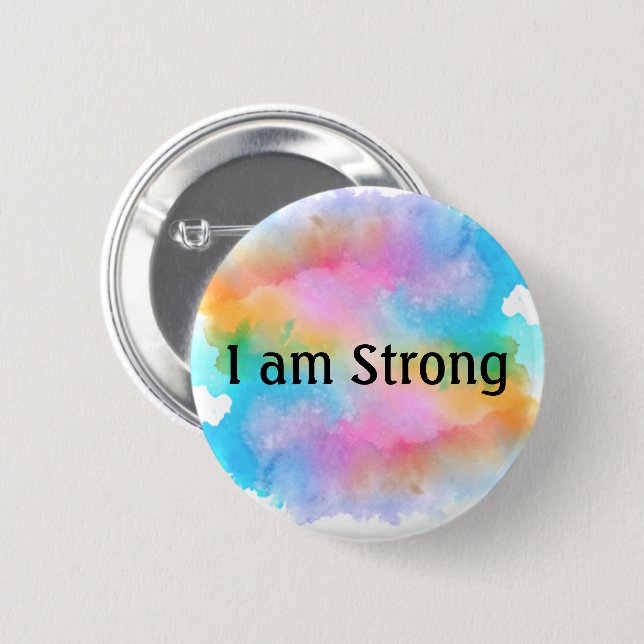 Regenbogen-Wasserfarbe-Inspirations-Button Button (Vorne & Hinten)