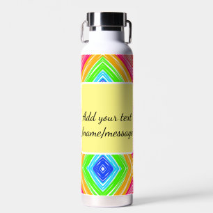 Regenbogen-Wasserfarbe Name Text benutzerdefiniert Trinkflasche