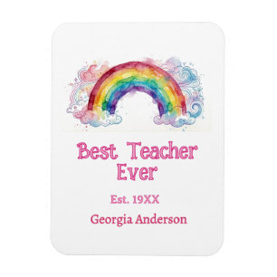 Regenbogen Wasserfarbe Pastell bester Lehrer ever Magnet
