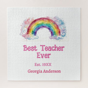 Regenbogen Wasserfarbe Pastell bester Lehrer ever  Puzzle