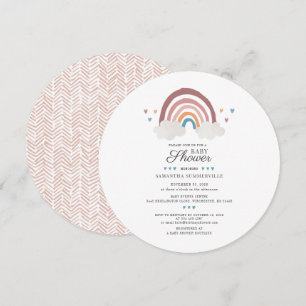 Regenbogen-Wasserfarbe-Script Chic-Baby-Party Einladung