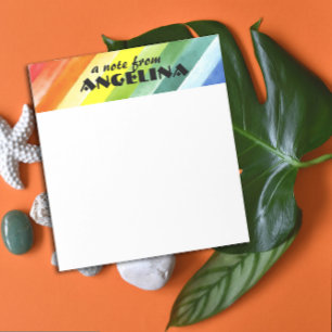 Regenbogen-Wasserfarbe-Splash-Streifen schwarze Bu Notizblock