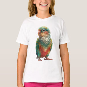 Regenbogen-Wasserfarbe-Tropischer-Sittich-Vogel-Ki T-Shirt
