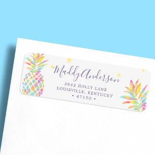 Regenbogen-Wasserfarben-Ananas-Tropisch-Zum-Ändern