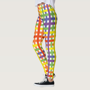 Regenbogen-Wasserfarben-Karo-Bunte-Leggings Leggings