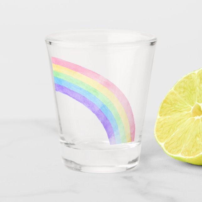 Regenbogen-Wasserfarben-Schnapsglas Schnapsglas (Vorderseite)