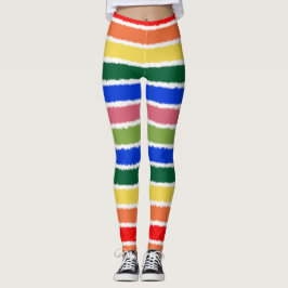 Regenbogen Wasserfarben Streifen farbig Leggings