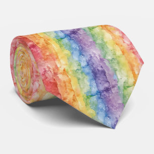 Regenbogen-Wasserfarben-Streifenmuster  Krawatte