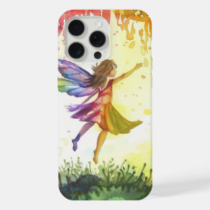 Regenbogen-Wasserfarbenfee im Flug iPhone 15 Pro Max Hülle
