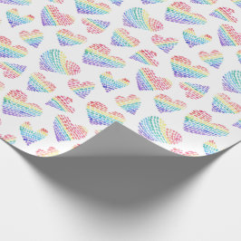 Regenbogen Wasserfarbenkeile gepunktet und gestrei Geschenkpapier