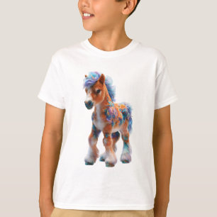 Regenbogen-Watte-Fantasie-Pony-Kinder T-Shirt