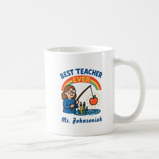 Regenbogen weiblich Fischen Apfel Bester Lehrer Al Kaffeetasse