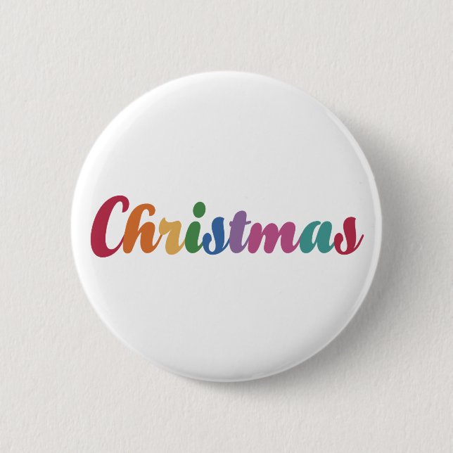 Regenbogen Weihnachten Button (Vorderseite)