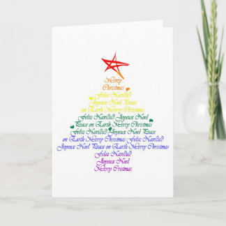 Regenbogen-Weihnachtsbaum Feiertagskarte