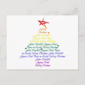 Regenbogen-Weihnachtsbaum Feiertagspostkarte