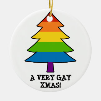 Regenbogen-Weihnachtsbaum Keramikornament