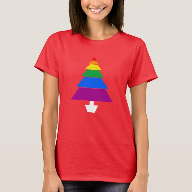 REGENBOGEN-WEIHNACHTSBAUM - .PNG T-Shirt (Vorderseite)