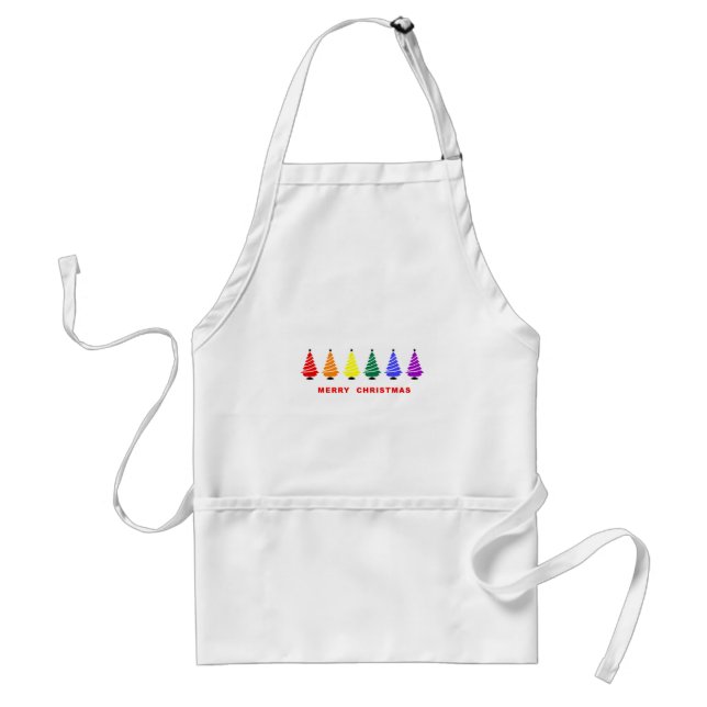 Regenbogen-Weihnachtsbaum Schürze (Vorne)