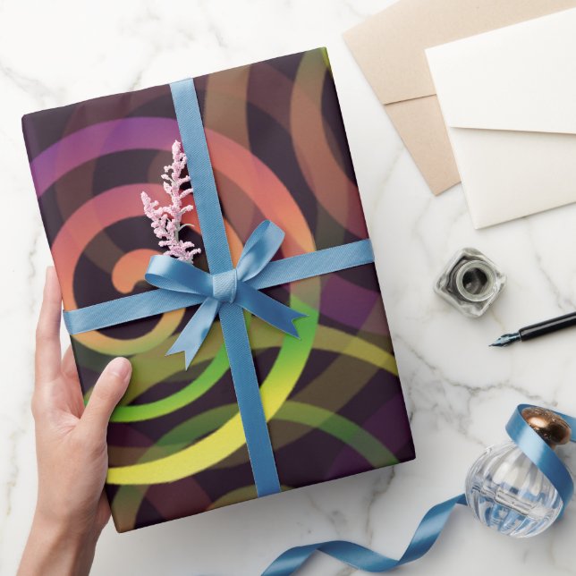 Regenbogen-Weihnachtsmuster Geschenkpapier (Schenken)