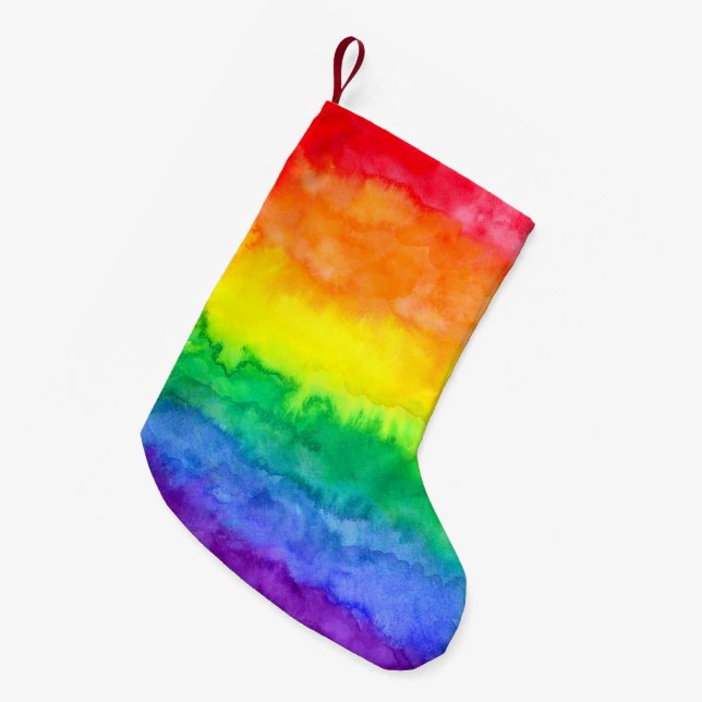 Regenbogen-Weihnachtszeit-Strumpf Kleiner Weihnachtsstrumpf (Vorderansicht (hängend))