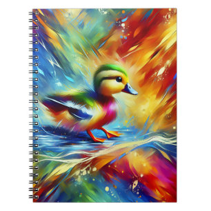 Regenbogen-Wellen-Entenküken-Notizbuch Notizblock