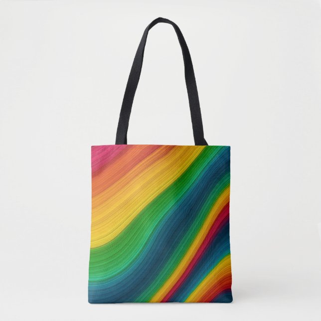 Regenbogen-Wellen-Farbfluss-Tasche (Vorderseite)