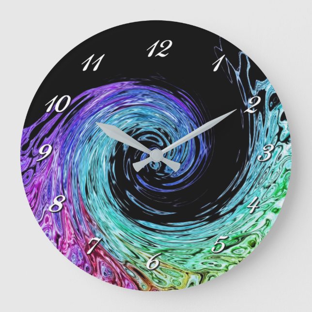 Regenbogen-Wellen-Uhr Große Wanduhr (Vorderseite)