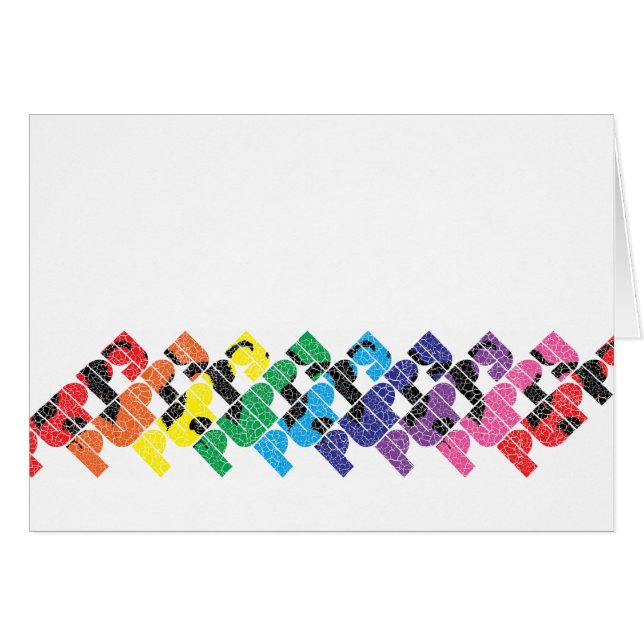 Regenbogen-Welpenkarte (Vorderseite (Horizontal))