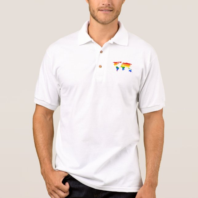Regenbogen-Weltkarte-1192306_1920 Polo Shirt (Vorderseite)