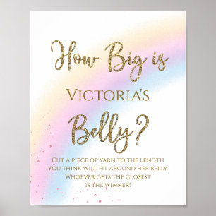 Regenbogen Wie groß ist Mamas Bauch Baby Shower Sp Poster